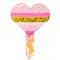 Small Heart Pull String Pinata for Rainbow Birthday Party Decorations, Pink and Gold Ombre (15.7 x 13 x 3 In)